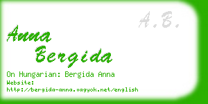 anna bergida business card